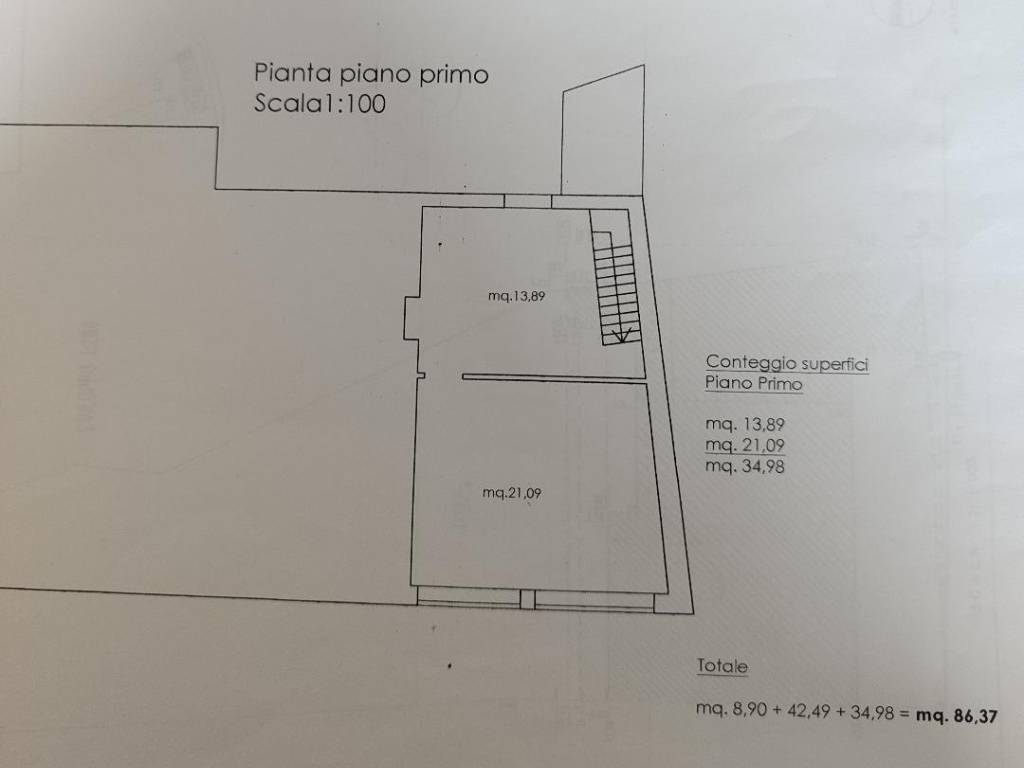 planimetria piano primo