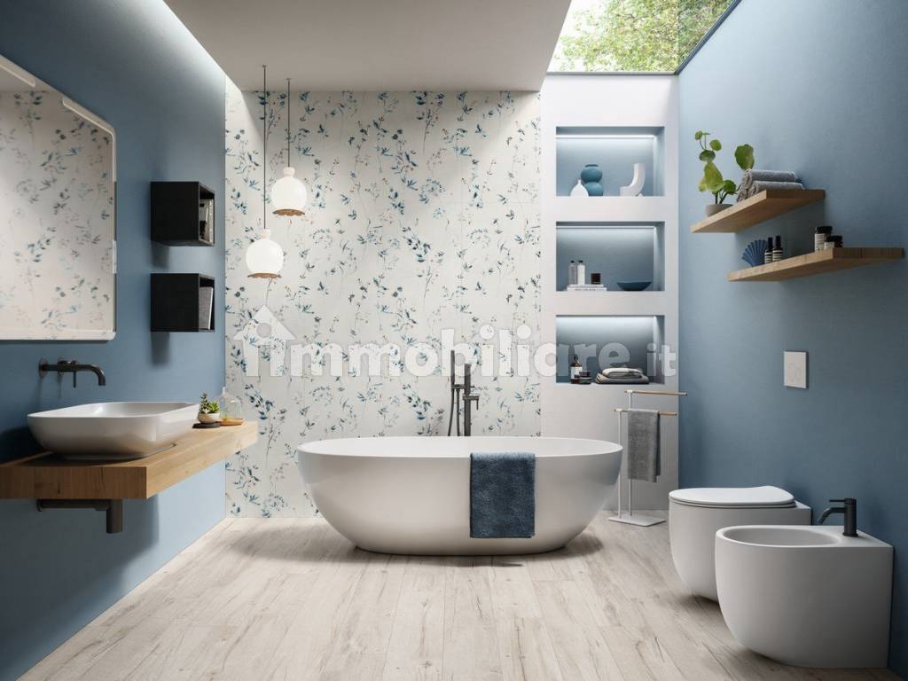 wallart jasmine blue norway white bagno