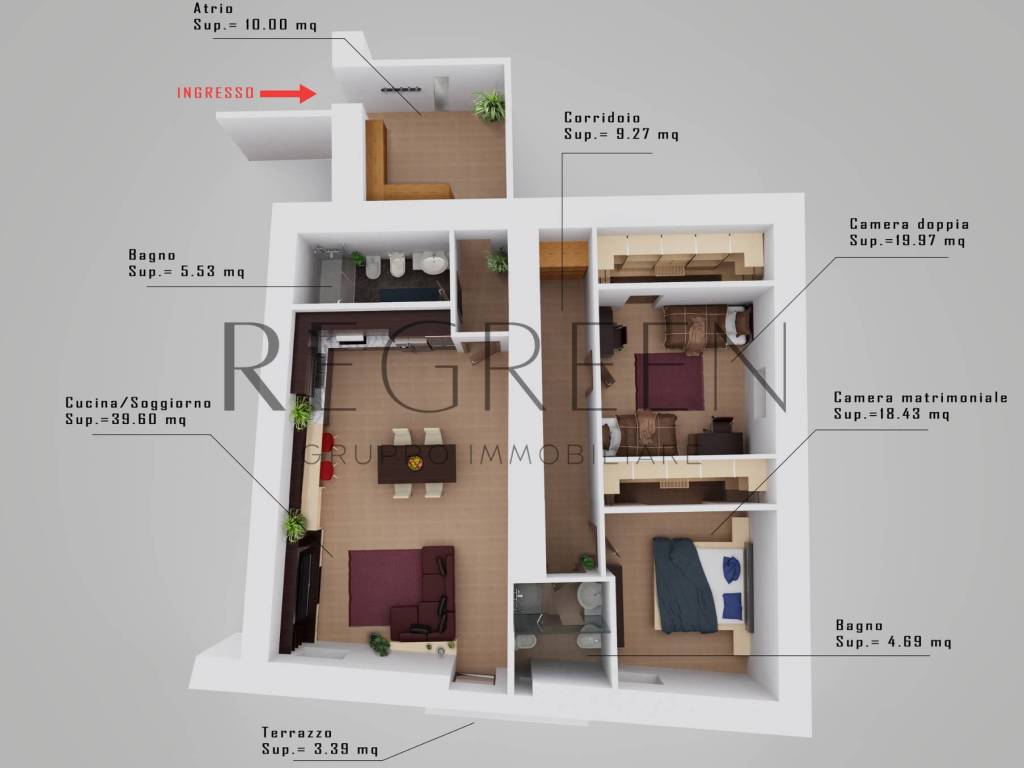 Ecco la mappa dell'appartamento
