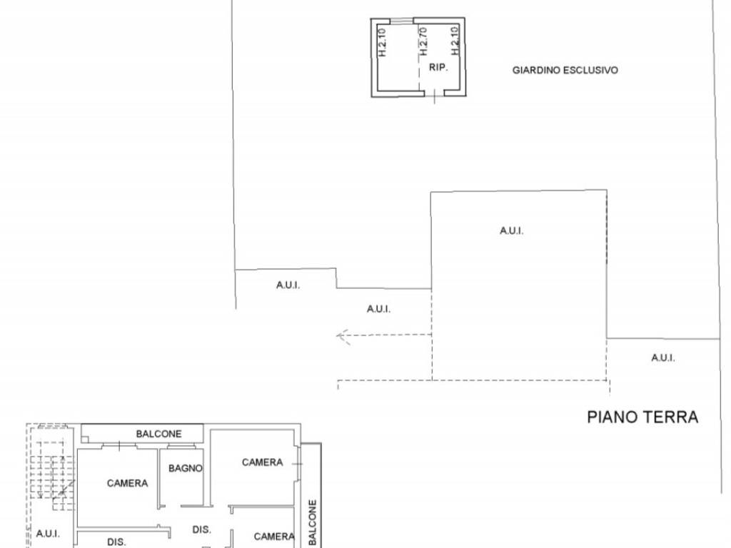 appartamento piano primo con giardino