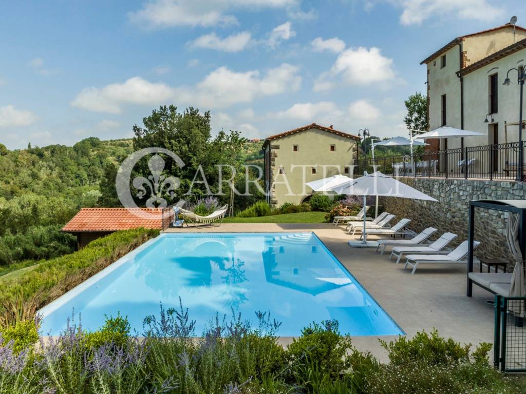 Casale con piscina dependance e terreno a Palaia