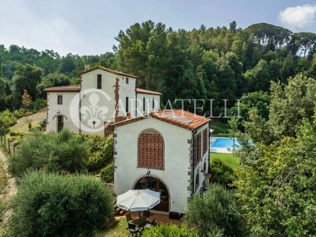 Casale con piscina dependance e terreno a Palaia