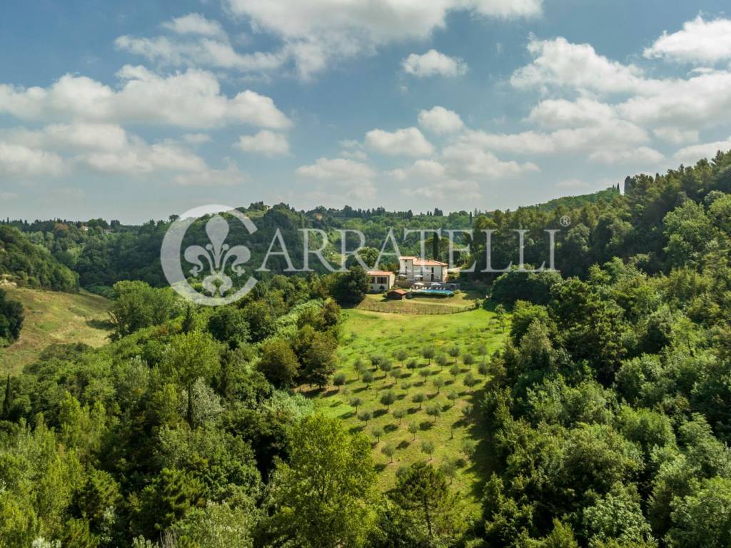 Casale con piscina dependance e terreno a Palaia