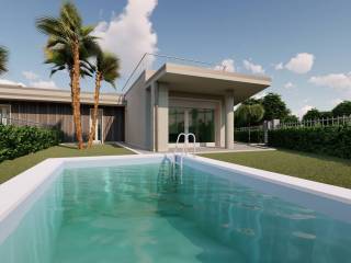 Villa bifamiliare esterni, piscina