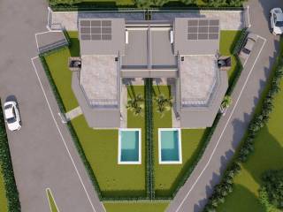 Villa bifamiliare esterni, piscina