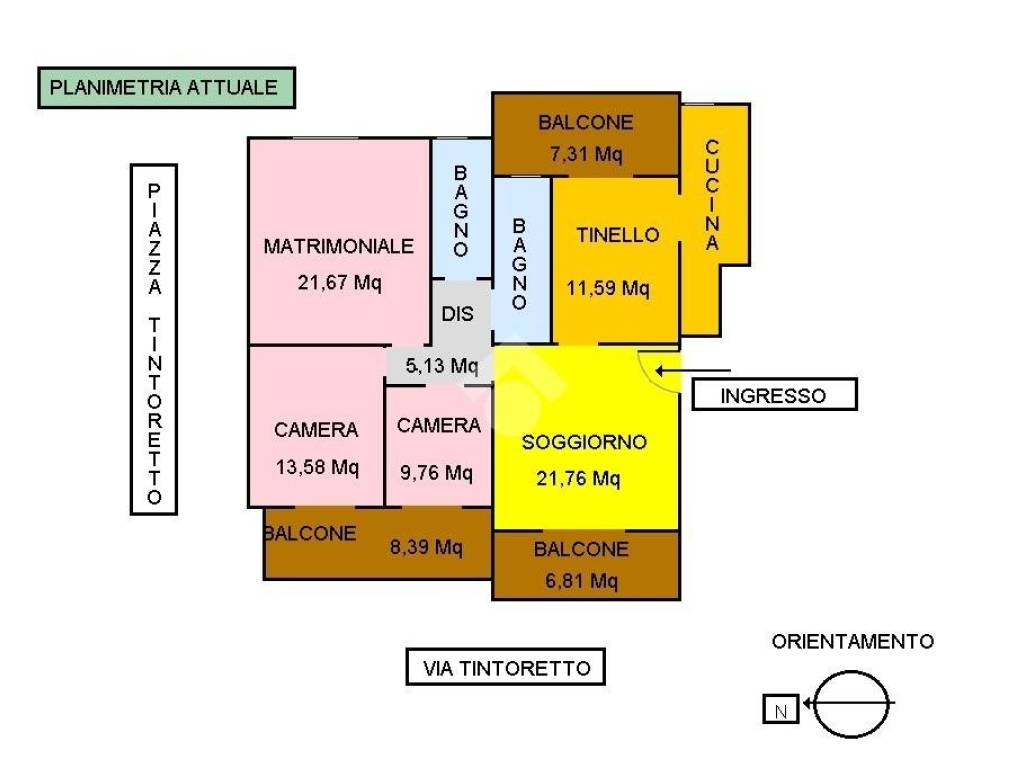 piantina attuale con le misure 1