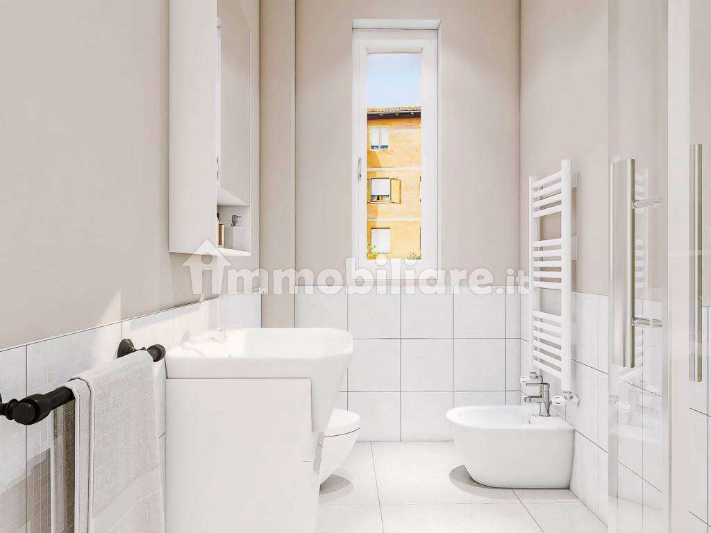 Rendering bagno finestrato