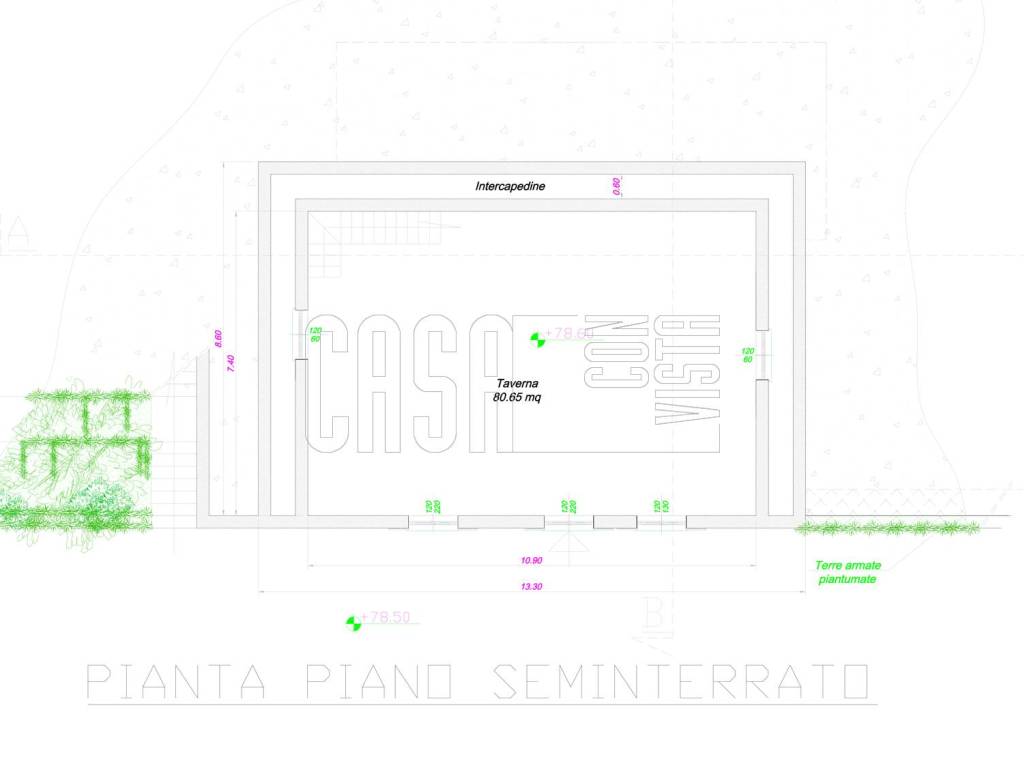 Planimetria piano seminterrato