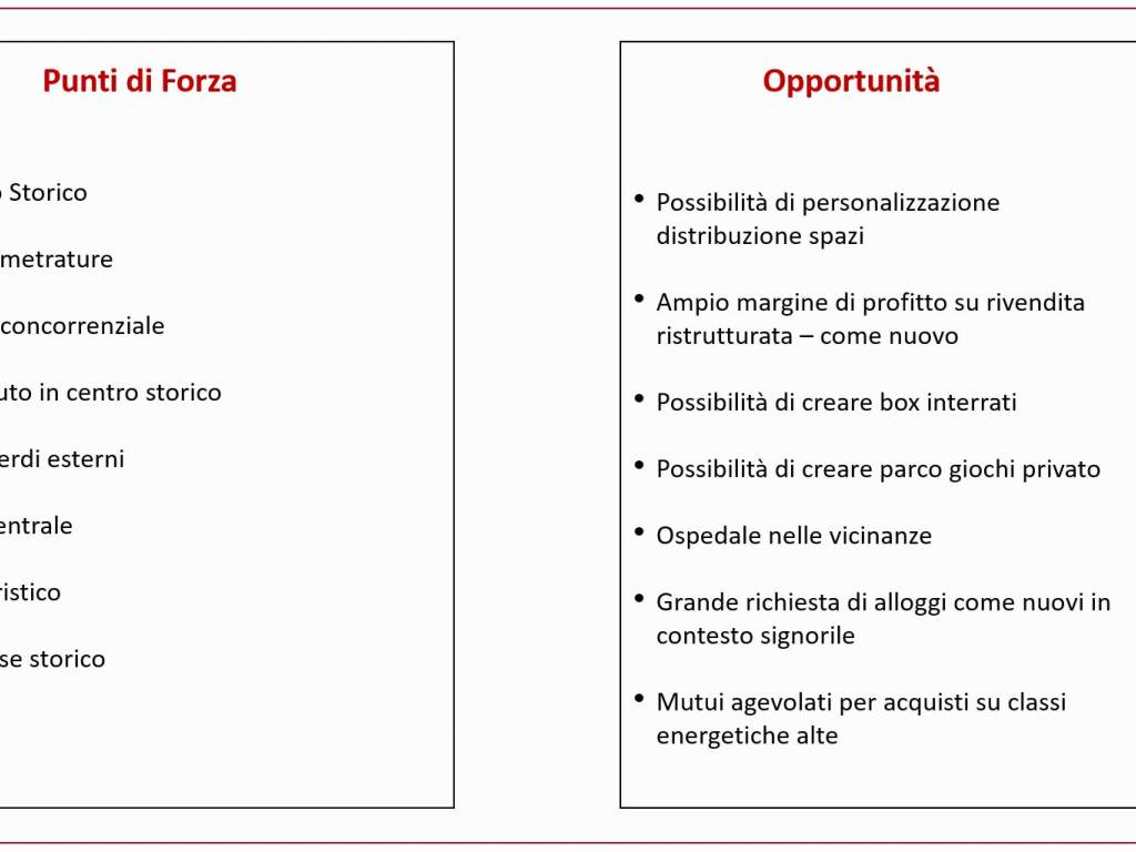 Punti di forza opportunità