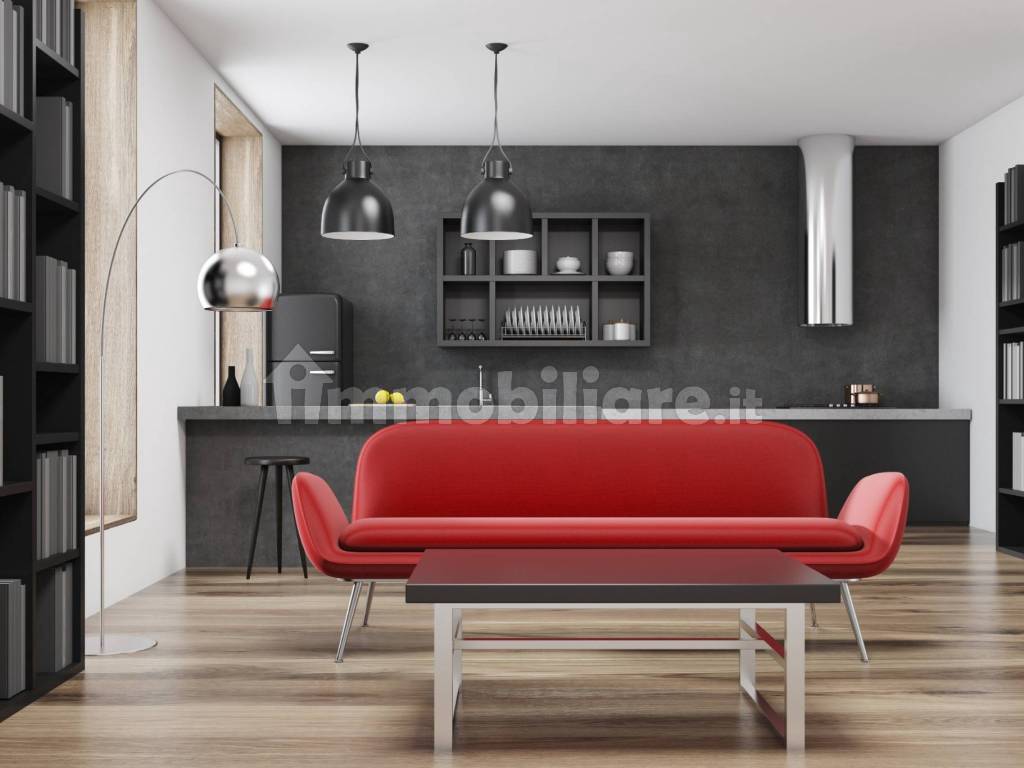 soggiorno/cucina render