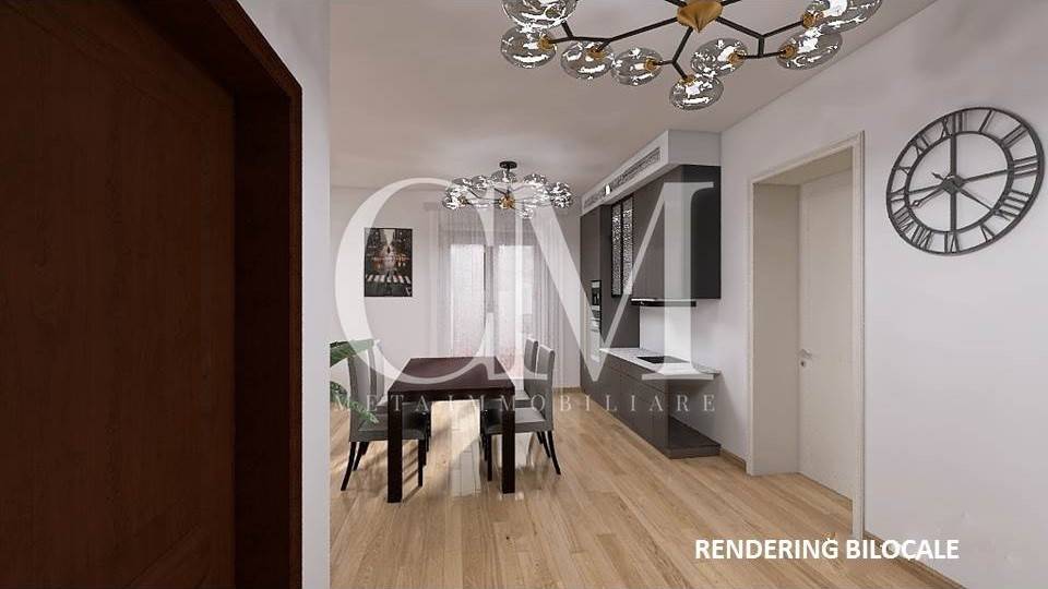 rendering  trilocale sala