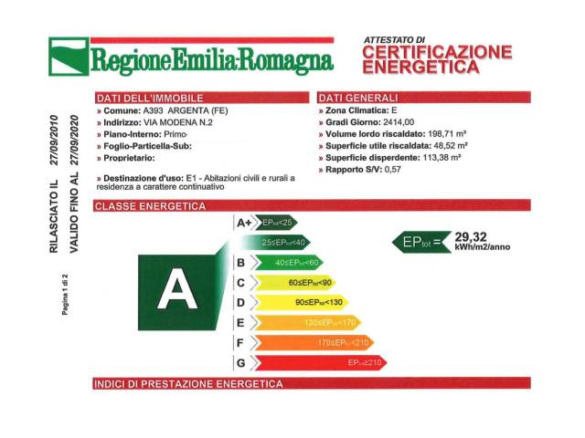 CERTIFICAZIONE ENERGETICA