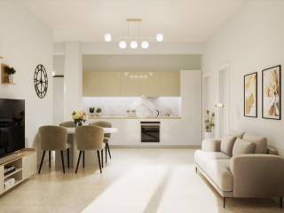 Render Salotto-Cucina 1 Appartamento B
