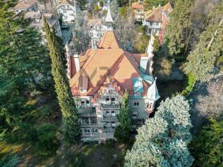 Luftaufnahme - historische Villa MIMOSA storica Meran/o - foto aerea