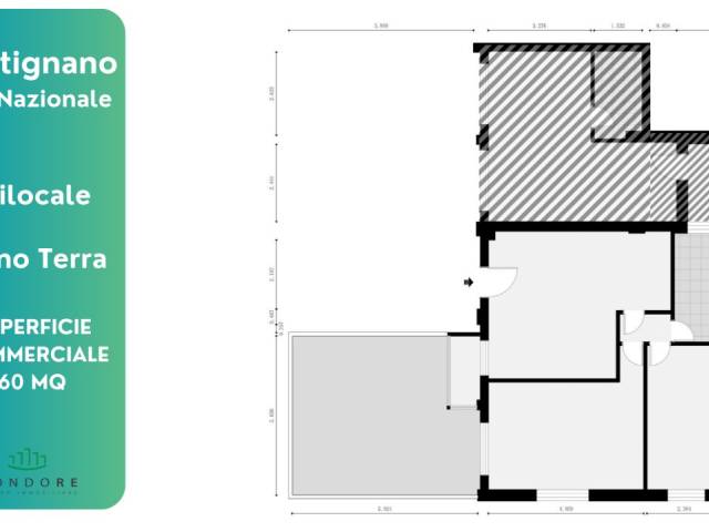 superficie commerciale 60m0