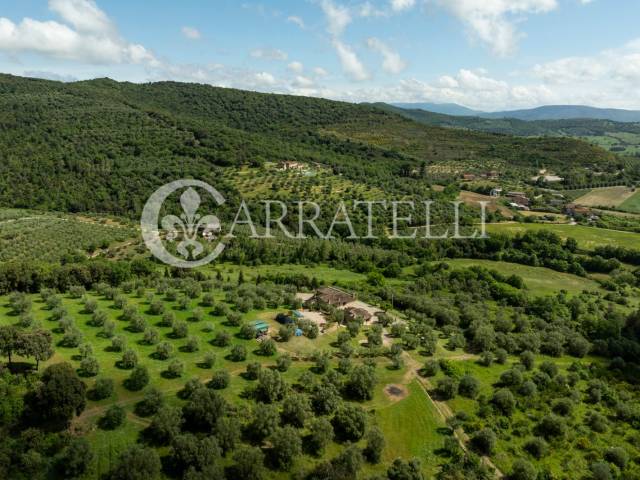 Panicale Casale con terreno e vista panoramica