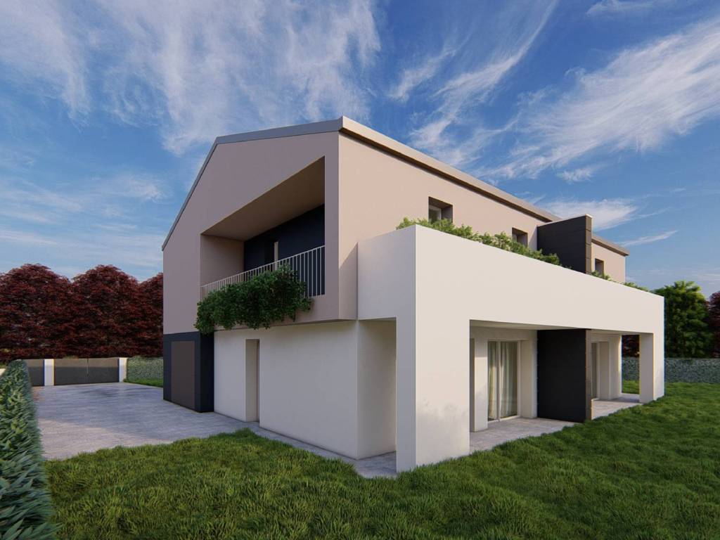 Villa bifamiliare, nuova, 218 m², centro, legnaro