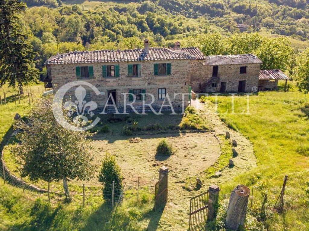 Panoramico casale con terreno in Greve in Chianti 