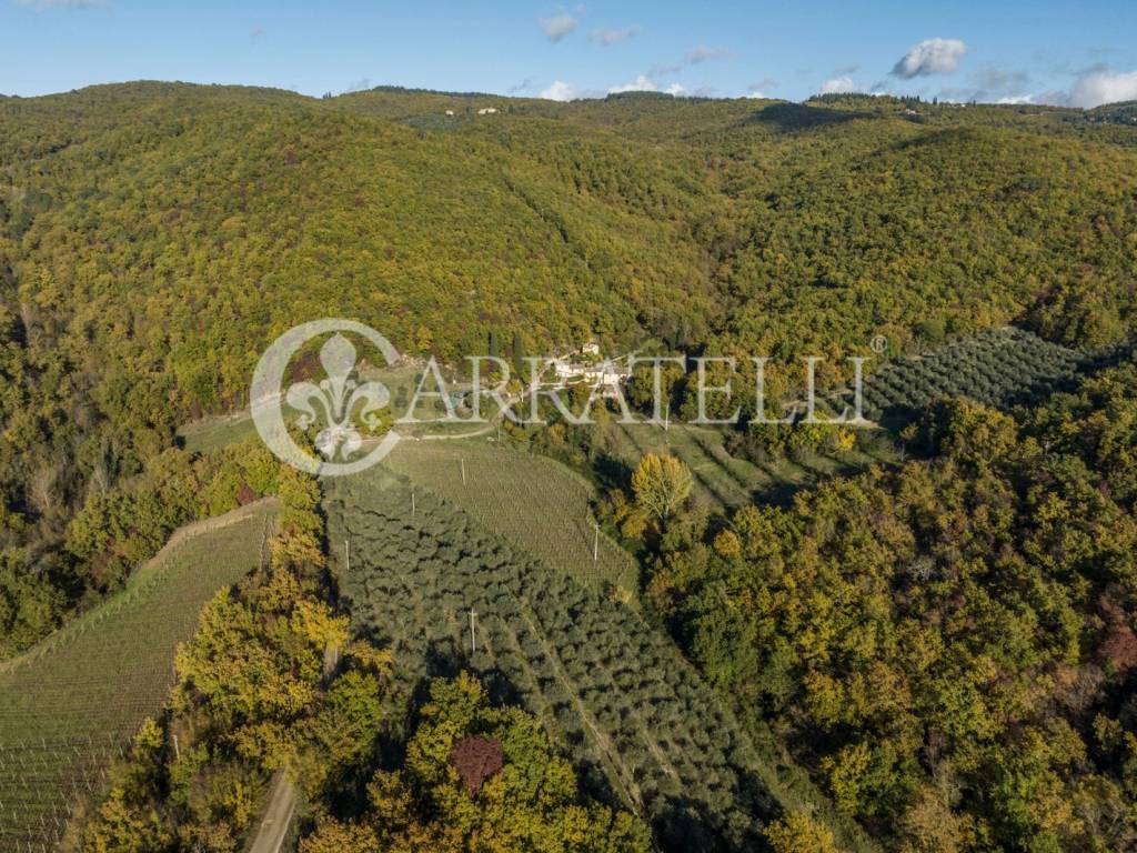 Borgo medievale con giardino e piscina nel Chianti