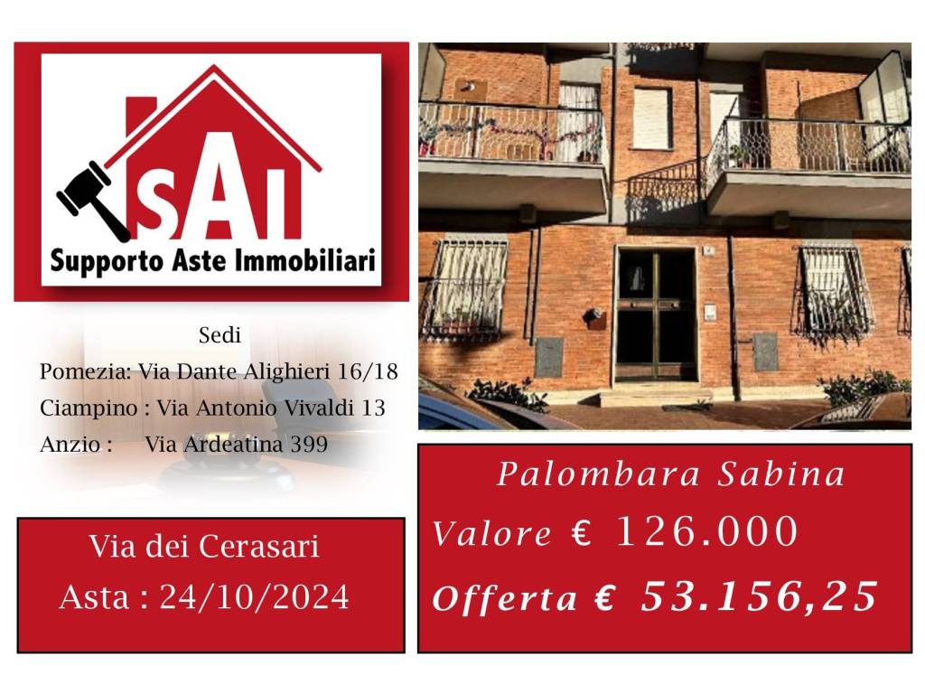 Appartamento all'asta via dei Cerasari 51, Palombara Sabina