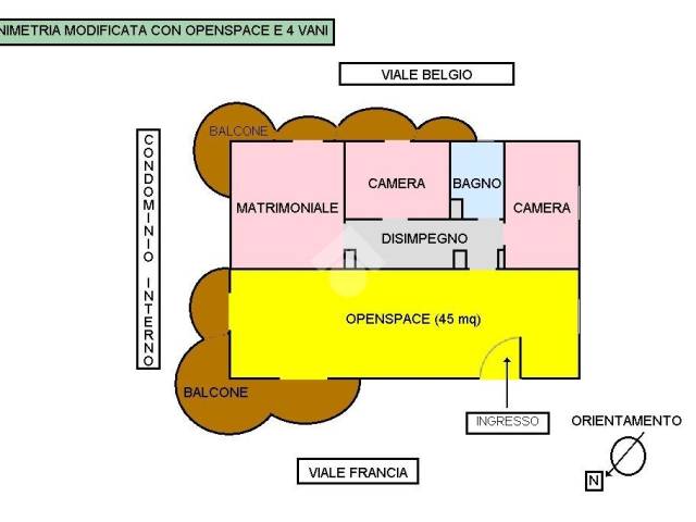 piantina MODIFICATA CON OPENSPACE E 4 VANI