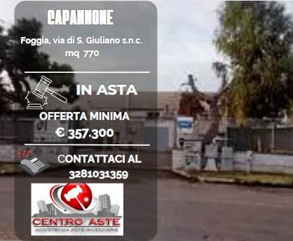 Capannone all'asta via di san giuliano, 71121 foggia italia, foggia