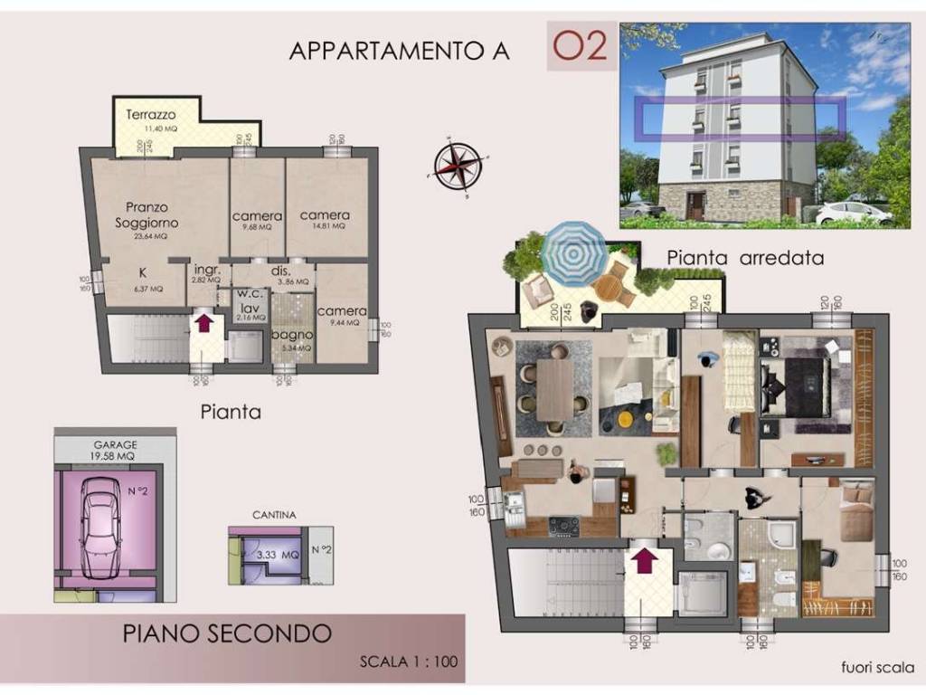 Appartamento nuovo, secondo piano, sant'agnese - università, modena