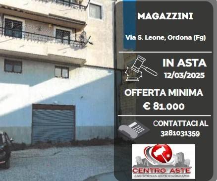 Magazzino o deposito all'asta via san leone, ordona italia, ordona