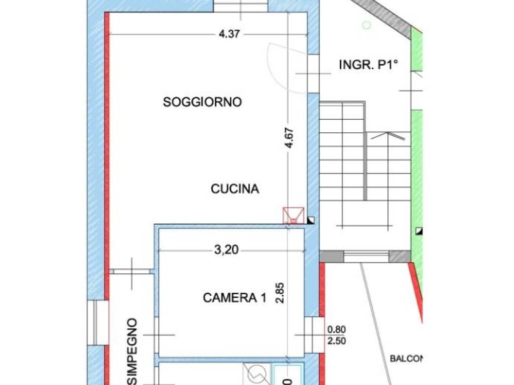 Trilocale via cernaia, centro storico, voghera