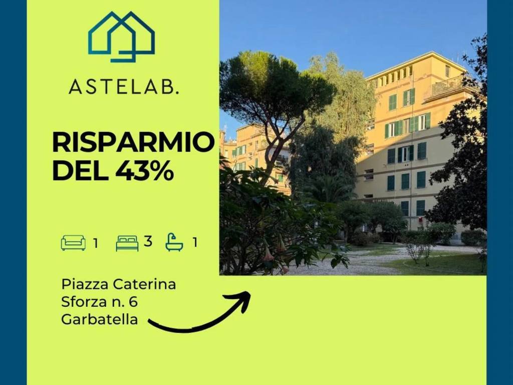 Asta per appartamento, piazza Caterina Sforza, 6, Garbatella Roma, rif ...