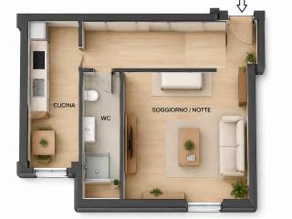 Monolocale via Edolo 44, Cascina dei Pomi, Milano