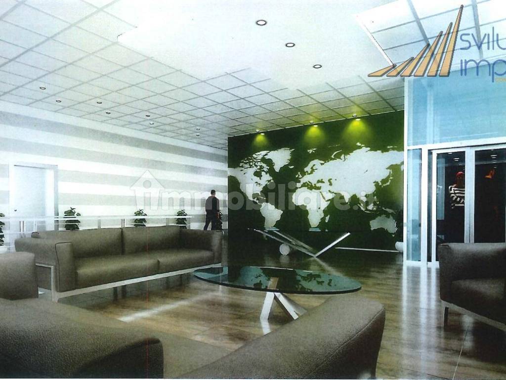 rendering della futura reception